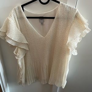 Flutter sleeve polka dot top